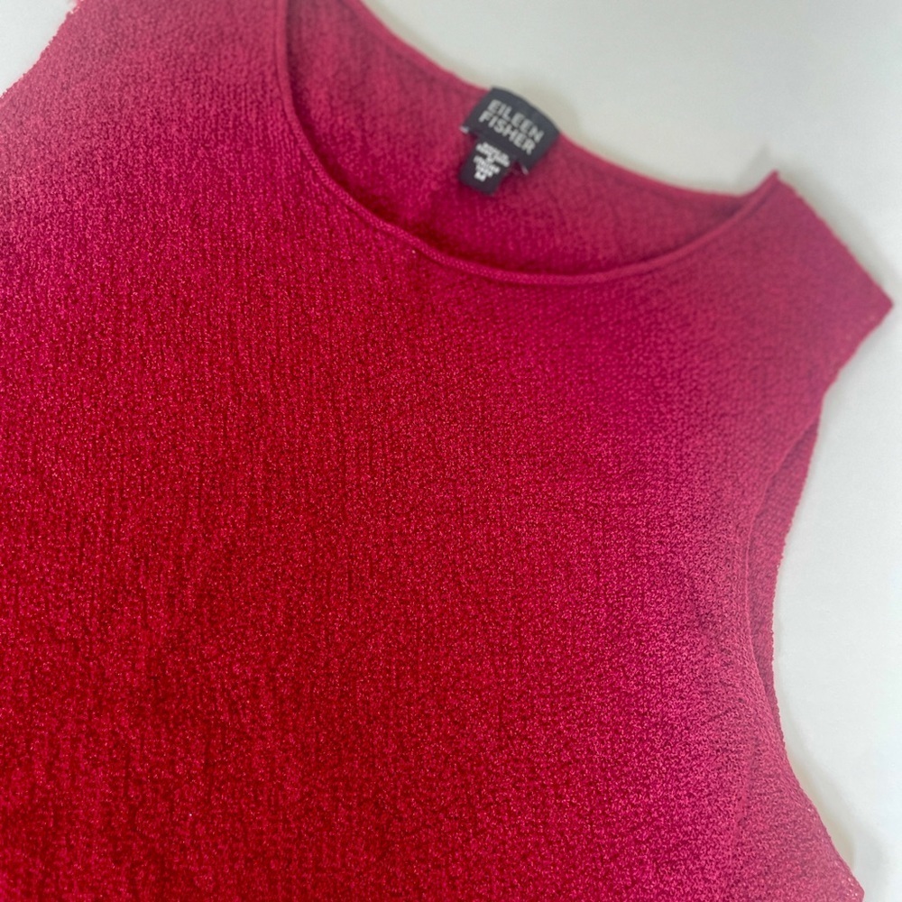 Y2k 90’s Eileen Fisher Knitted Top Italian Yarn Maroon Sz‎ M Minimalist Iconic - Picture 2 of 11